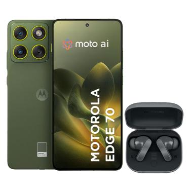 Imagem de Smartphone Motorola Edge 70 6.7” 256GB 5G Bronze Green + Moto Buds Bass Preto