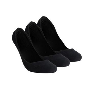 Imagem de Kit 3 Pares De Meia Feminina Sapatilha Super Invisível Hoahi Com Silic