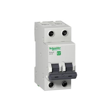 Imagem de Disjuntor Bipolar Easy9 Proteção Termomagnética Curva B 3KA 400VCA 20A com IP20 para Montagem em Trilho DIN Ez9f13220