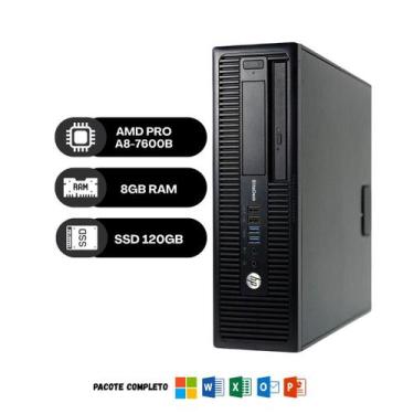 Imagem de Computador hp elitedesk 705 g1 amd pro a8-7600b 8gb ssd 120gb