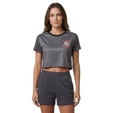 Imagem de Camiseta cropped scc mito cropped feminino braziline chumbo -, Chumbo,