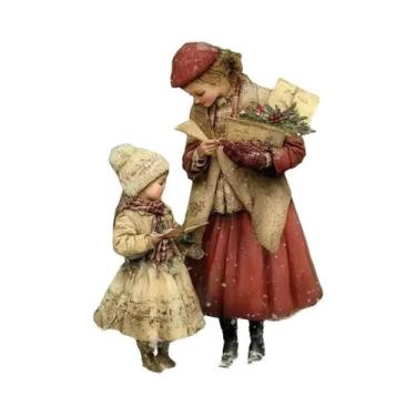Imagem de Pôster Vintage De Natal Com Papai Noel, Impressão Em Tela, Arte De Par