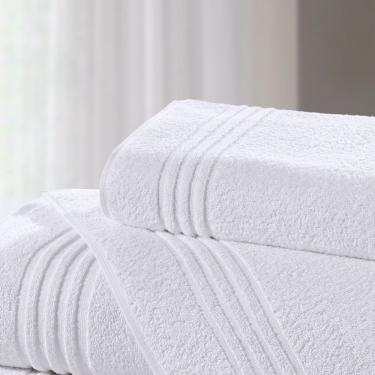 Imagem de Toalha de Rosto Hotel Imperial 50x80CM 90% Algodão 10% Poliéster 500g-m2 Extra Maciez Branco Lufamar