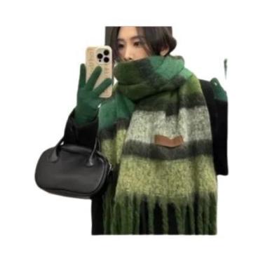Imagem de Cachecol Feminino Grosso E Quente Da Moda Para Inverno 230x40cm Estilo