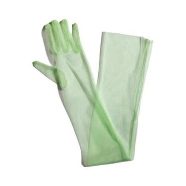 Imagem de Luvas Femininas Vintage Longas De Tule Com Dedos Completos, Compriment