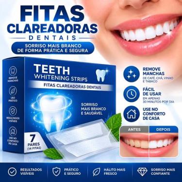 Imagem de Fitas Clareadora Dental Branqueadora Dentes Brancos Kit 7 Pares - Alpi