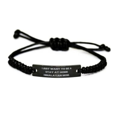 Imagem de SpreadPassion Pulseira de corda preta de gato do Himalaia inspiradora, I Just Want to B...