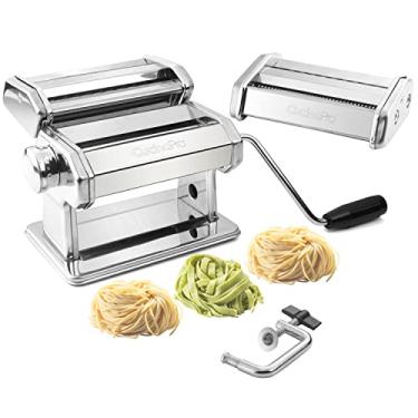 Imagem de Máquina de fazer massas (177) da Cucina Pro – Construção de aço resistente – com fettucine e espaguete e receitas