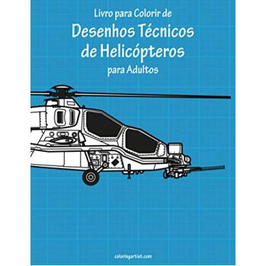Imagem de Livro para Colorir de Desenhos Técnicos de Helicópteros para Adultos: 1