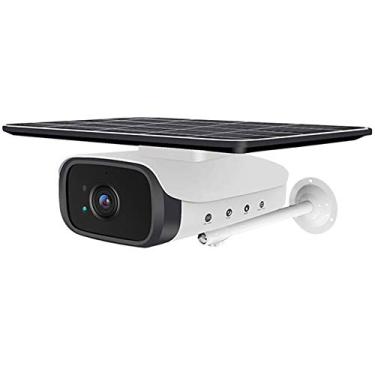 Imagem de Câmera de segurança com slot para cartão sim 4G movida a energia solar, câmera IP externa 1080P Câmera CCTV com detecção de movimento por radar, áudio 2 vias, IP66 à prova d'água