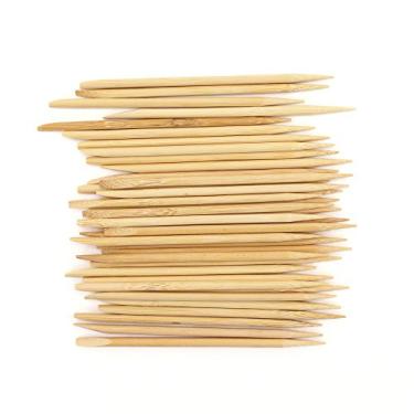 Imagem de Ferramenta de remoção de cutículas de bambu descartável BambooMN 11 cm 4 mm para manicure e pedicure, 100 Pieces, 4.25-Inch
