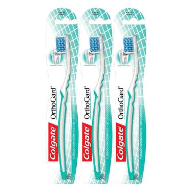 Imagem de Kit 3 Escova Dental Colgate OrthoGard Cabeça Ultra Compacta