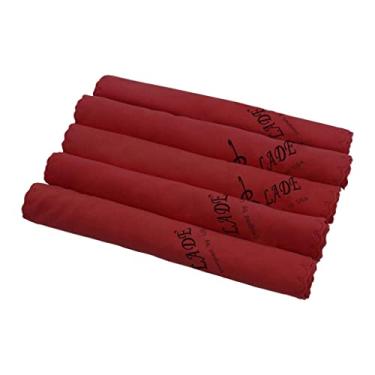 Imagem de simhoa 5 x pano de algodão pano limpo ferramentas para guitarra 25 cm vermelho vinho