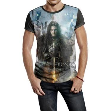 Imagem de Camiseta Masculina Jon Snow Game Of Thrones Ref:182 - Smoke