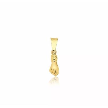 Imagem de Pingente Figa Dedos Cruzados Sorte Folheado Ouro 18k