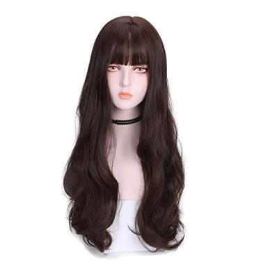Imagem de Peruca de cabelo cacheado longo JAMBHALA para mulheres peruca ondulada fofa peruca sintética natural para dia/festa/cosplay 27 polegadas
