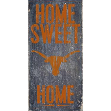 Imagem de Placa de madeira Texas Longhorns - Home Sweet Home 15 x 30 cm