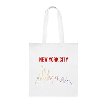 Imagem de Sacola da cidade de Nova York, presente da cidade de Nova York, bolsa de ombro da cidade de Nova York, sacos reutilizáveis da cidade de Nova York, ideia de presente de cesta de Natal