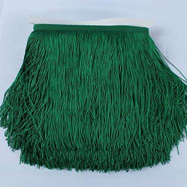 Imagem de 10 jardas/lote Renda Franja Borla Poliéster Lace Trim Fita DIY Cortina Vestido Latino Vestuário de Palco 15 cm/20 cm/30 cm de largura, verde, 15 cm de largura