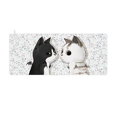 Imagem de Yajun Almofada de mesa de aquecimento aquecimento elétrico computador portátil desktop tapetes de escrita ultra-finos personalidade cobertor protetor de mouse cobertor, gato, botão