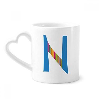 Imagem de N Alphabet Caneca com estampa fofa de frutas laranja café cerâmica copo de coração de vidro