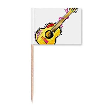 Imagem de Instrumento Guitarra Mexicano Elemento Ilustração Palito Bandeiras Marcador Topper Decoração de Festa