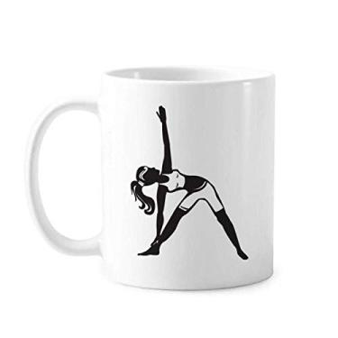 Imagem de Caneca Yoga Girl Stretching Keep Outline cerâmica café porcelana xícara louça
