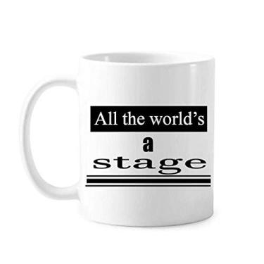 Imagem de Shakespeare World Is A Stage Caneca Cerâmica Café Porcelana Copos de Mesa