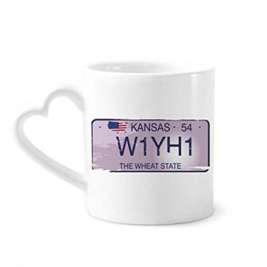 Imagem de Caneca com estampa de ilustração de licença de carro americana americana café cerâmica copo de coração de vidro