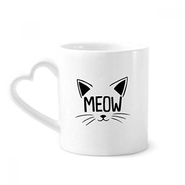 Imagem de Caneca Mewing Cat Head Quote DIY Design Caneca Café Cerâmica Copo de Coração de Vidro