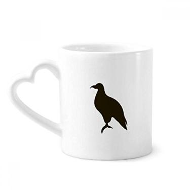 Imagem de Black Eagle Caneca com retrato de animal fofo café cerâmica copo de coração de vidro