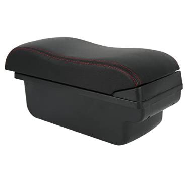 Imagem de Caixa de Apoio de Braço do Console do Carro Grande Capacidade Toque Suave Superfície Preta Substituição Linha Vermelha para Swift 2005 a 2021