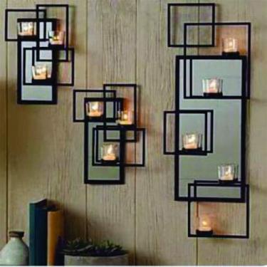 Imagem de Conjunto de adornos de parede de metalon e espelho