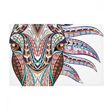 Imagem de DIYthinker Tapete para porta de banheiro com design de cavalo colorido estilo mosaico antiderrapante