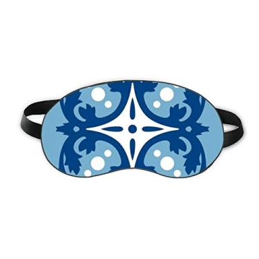 Imagem de Blue Talavera Flower Decorative Ilustration Sleep Eye Shield Soft Night Blinfold Shade Cover