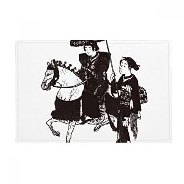 Imagem de DIYthinker Tapete Japão, feminino, andando a cavalo, tapete antiderrapante para porta de banheiro