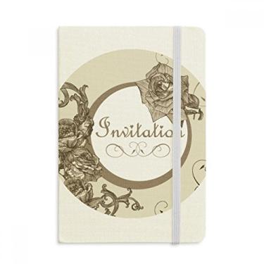 Imagem de Caderno com estampa de flores de rosas antigas, capa dura de tecido oficial