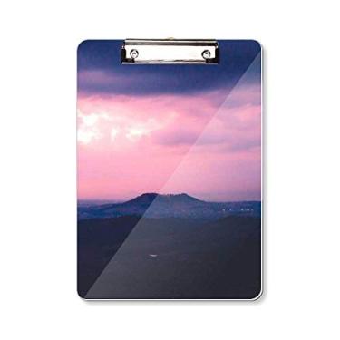 Imagem de Prancheta de Prancheta Pink Dark Clouds Sky Pasta Bloco de Escrita Placa de Apoio A4