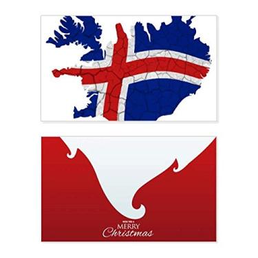 Imagem de Mapa com a bandeira abstrata da Islândia, feriado, feriado, cartão de felicitações, mensagem de Natal