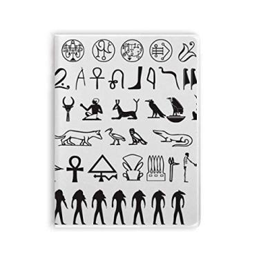 Imagem de Caderno Egito Hieróglifos Fresco Ilustration Pattern Notebook Gum Cover Diary Soft Cover