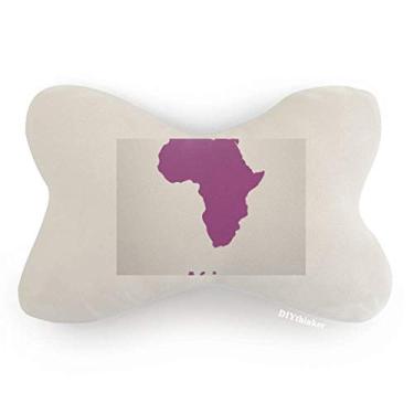Imagem de DIYthinker Almofada de apoio de cabeça com estampa de mapa da África roxa com acabamento de carro, decoração de pescoço
