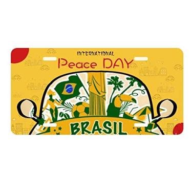 Imagem de DIYthinker Placa de carro Corcovado Parrot Brasil, placa de carro decoração Dia da Paz