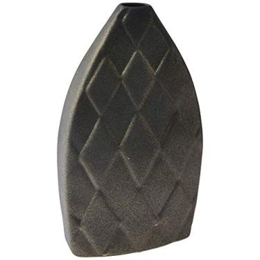 Imagem de Vaso Triangular Pequeno Decorglass Preto Fosco Com Dourdo