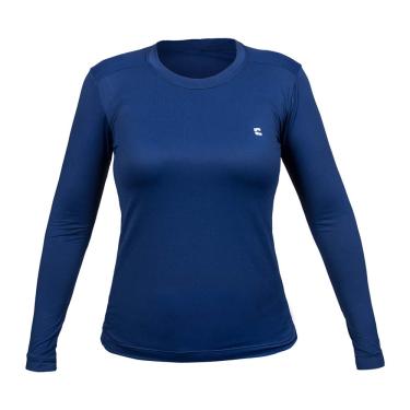 Imagem de Camiseta Active Fresh Ml - Feminina Curtlo GG Azul Escuro