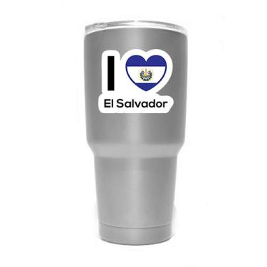 Imagem de Adesivo com a bandeira de El Salvador da Love com decalque Home Pride para carro, caminhão, van, para-choque, janela, laptop, parede, dois decalques de 7,6 cm - MKS0172
