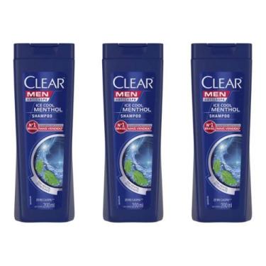 Imagem de Kit C/03 Clear Menthol Shampoo Masculino 200ml