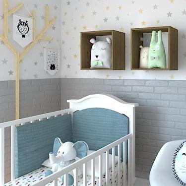 Imagem de Conjunto com 2 Nichos Quarto Infantil Bramov Móveis Carvalho Mel