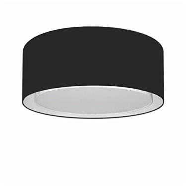 Imagem de Plafon Duplo Cilíndrico Cúpula Tecido 50x25 cm, Vivare Iluminação, Plafon3036 PR, Preto, Médio