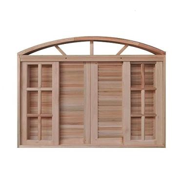Imagem de Janela de Madeira Veneziana 120x120cm 6 Folhas em Arco Rodam Natural