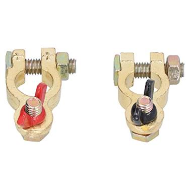 Imagem de Terminal de bateria, conector negativo positivo durável 2pcs cobre puro para carro